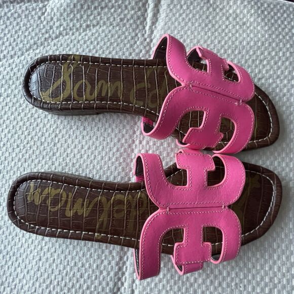 Sam Edelman Bay Flat Sandal Bright Pink Women’s Size 9 - Picture 4 of 9